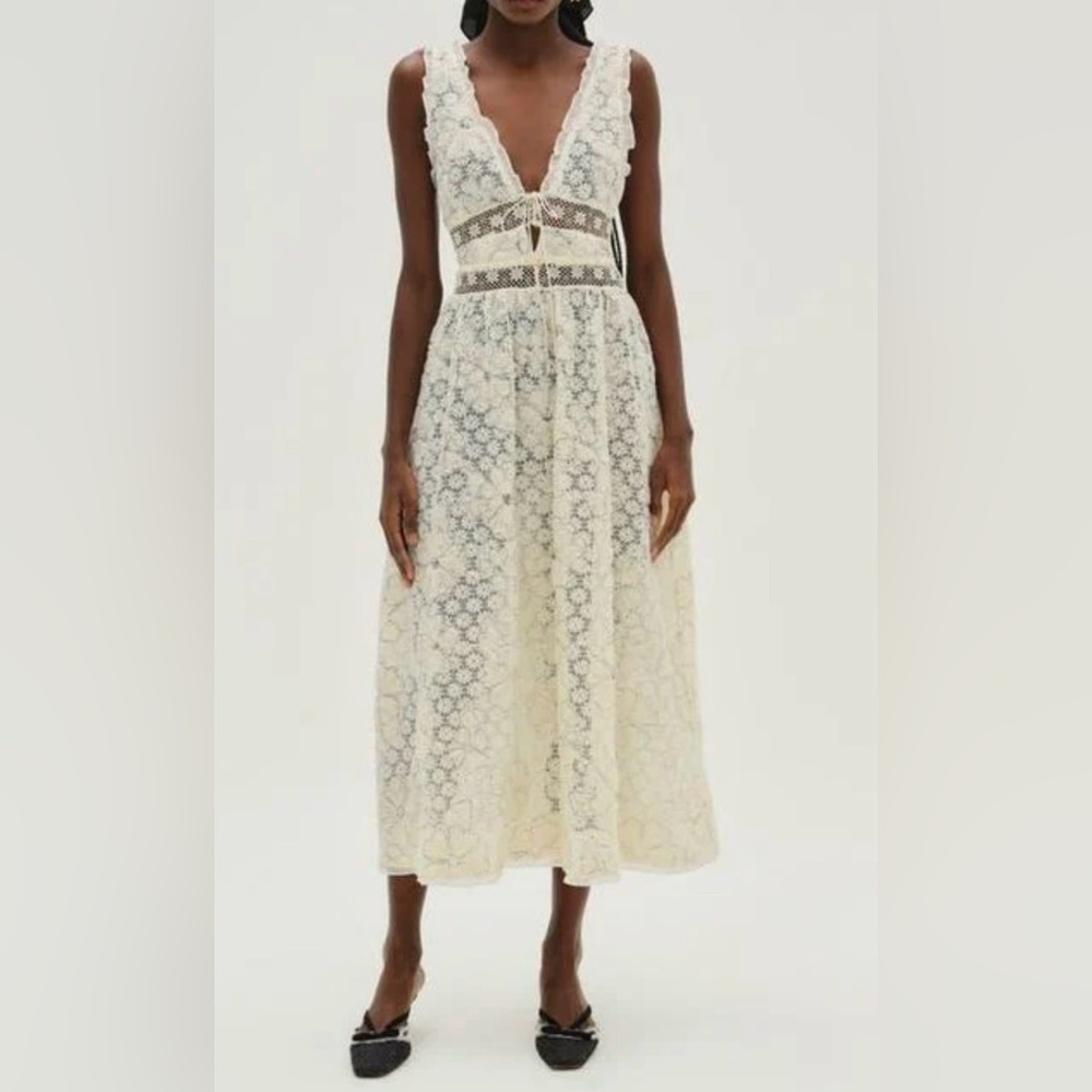 For Love And Lemons Cream Lace A-Line Skirt XXS